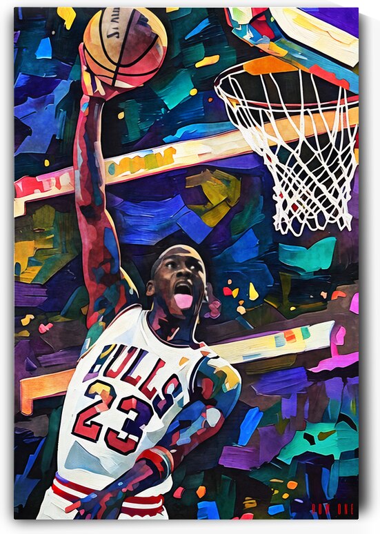 Michael Jordan Dunking Pop Art  by Row One Brand