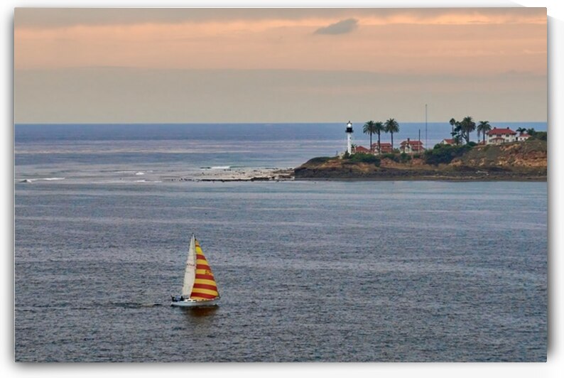 Point Loma Lighthouse and Sailboat by Ryan Cameron