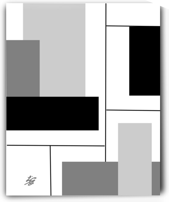 Minimalist Balck and White Geometric Abstract by Liz Cereby