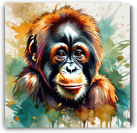 Young Orangutan by Silent Reflections Art