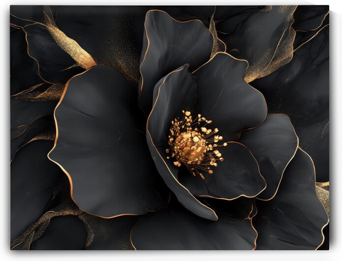 Midnight Bloom   Black Petal Elegance by Arte Exquisites