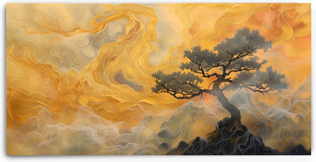 Kintsugi No Kumo 金継ぎの雲 - Clouds Of Kintsugi - Japanese Abstract Art Prints by Savage Art Prints