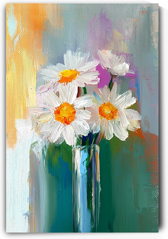 Marguerites Du Dimanche Matin - Daisies On Sunday Morning - Floral Vase Art Prints by Savage Art Prints