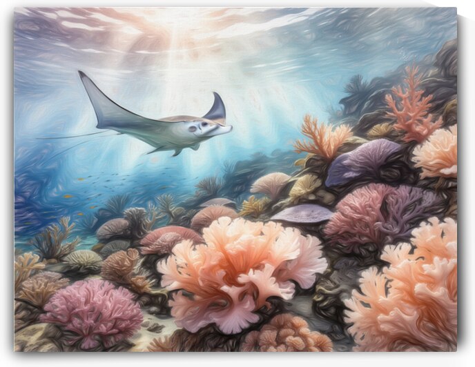 Graceful Manta Over Reef   GIA2501 0467 WAT by JordiCarrio