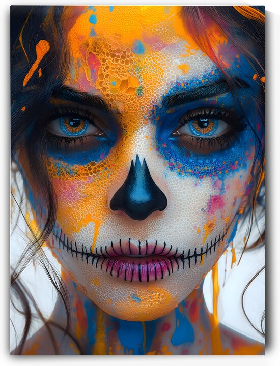 Flor De Miel Y Muerte - Flower Of Honey And Death - Dia de los Muertos Art Prints by Savage Art Prints