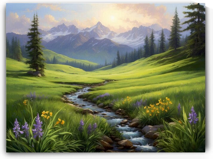 Rivulet in the Meadow by Silent Reflections Art