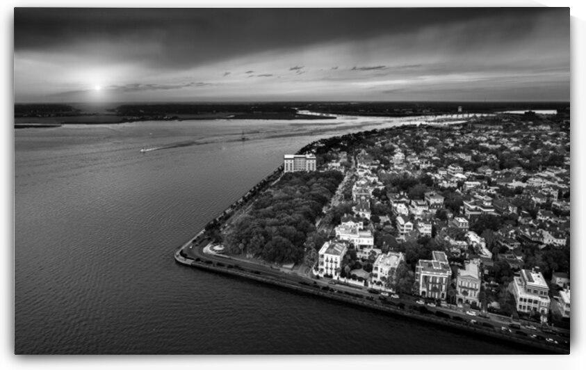 Charleston Aerial Sunset 1 by Norma Brandsberg Photography