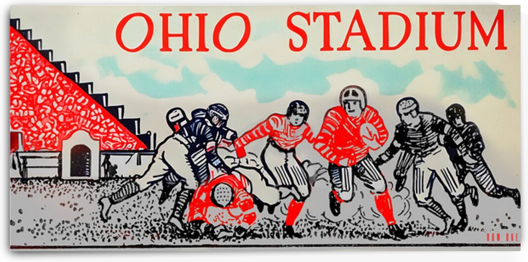 1927 Ohio Stadium Football Art by Row One Brand