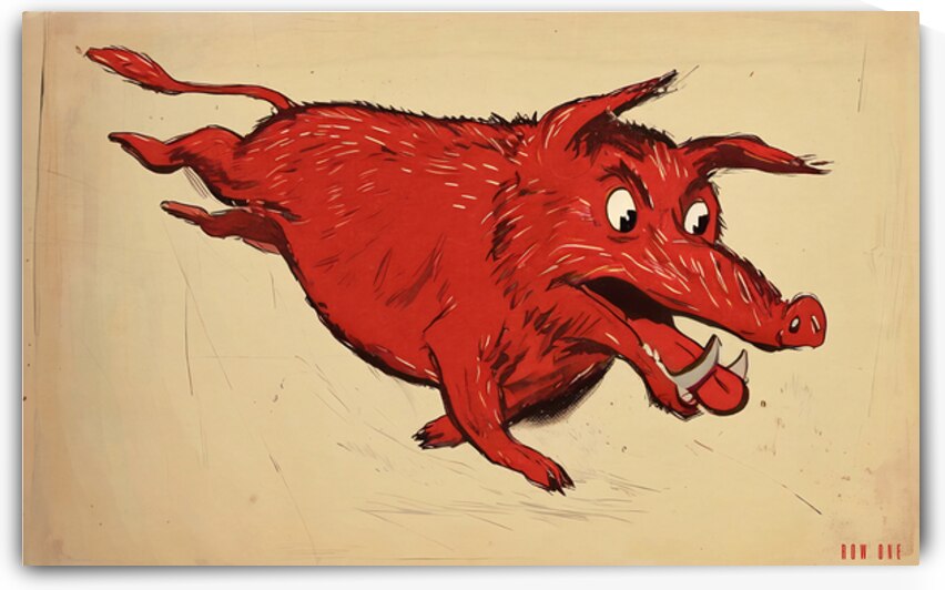 1950 Arkansas Razorback Art by Ed Dillon by Row One Brand