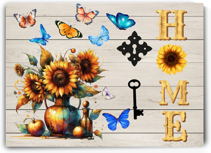 Sunflower Wall Art – Vibrant Rustic Floral Print for Farmhouse Home Decor Kitchen Bedroom or Office by DesignedByM