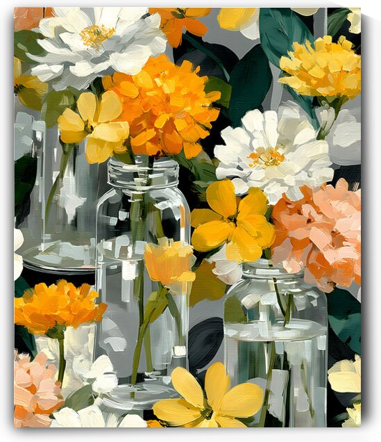 Fleurs Captives - Captive Flowers - Botanical Collage Art Prints by Savage Art Prints