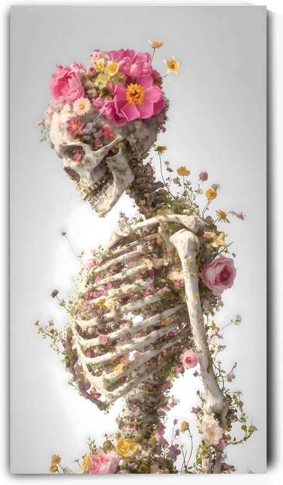 La Vita Dopo La Morte - Life After Death - Floral Skeleton Art Prints by Savage Art Prints
