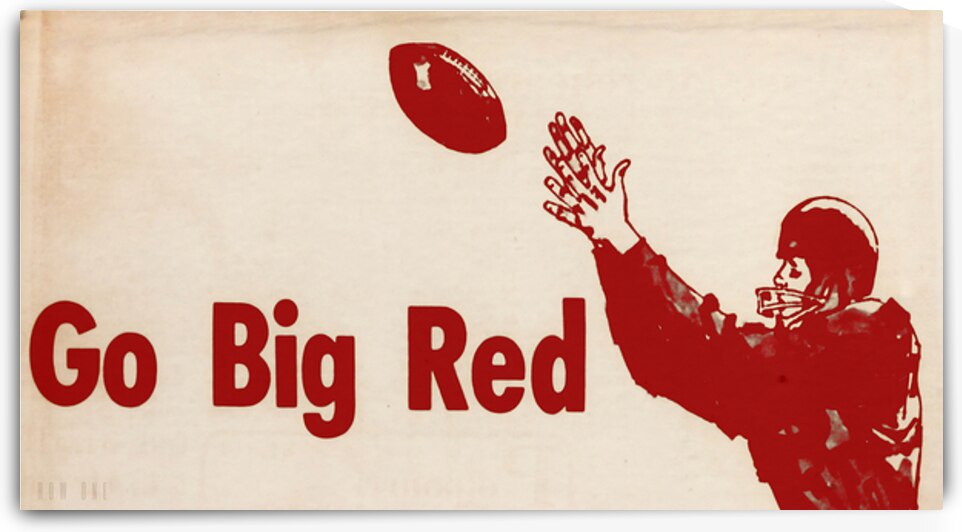 1970s Go Big Red Oklahoma Sooners Football Art by Row One Brand