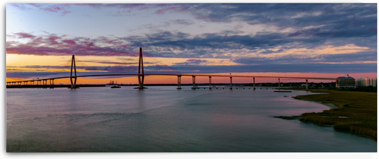 Ravenel Bridge Panoramic Sunset by Norma Brandsberg Photography