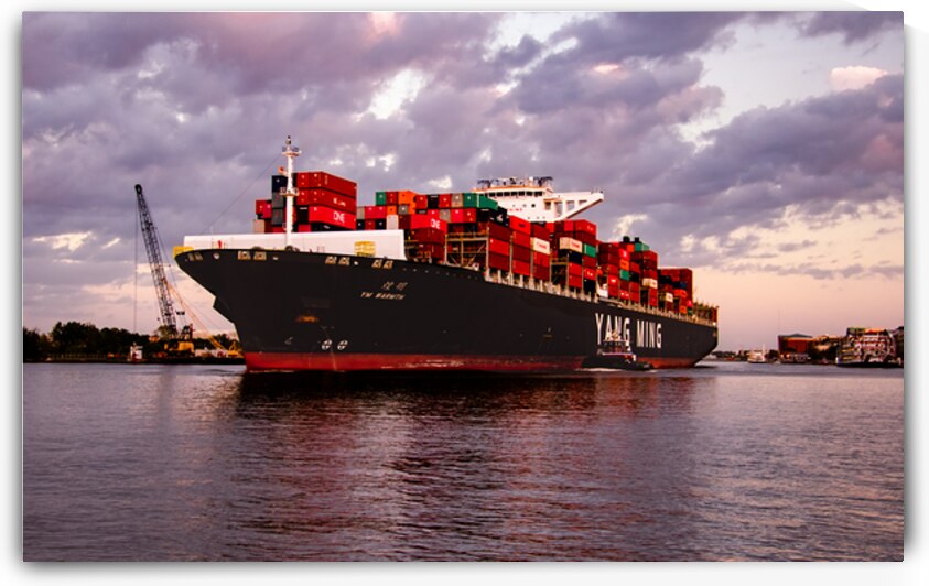 Savannah Yang Ming Container Ship by Norma Brandsberg Photography