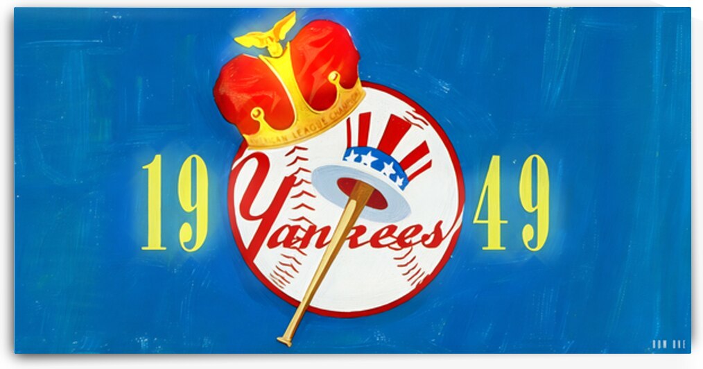 1949 New York Yankees Crown Art by Lon Keller by Row One Brand