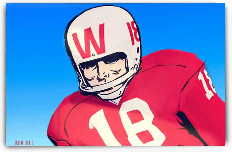 1966 Wisconsin Football Player Art Remix by Row One Brand