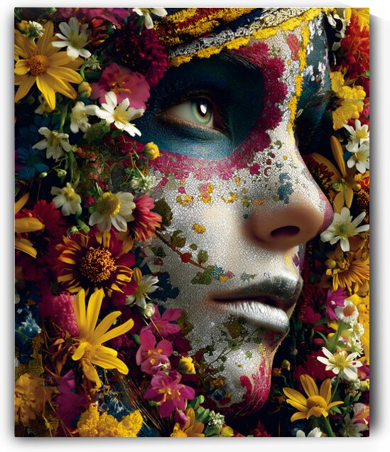 La Reina De Las Flores - The Queen Of Flowers - Pop Surreal Floral Art Prints by Savage Art Prints