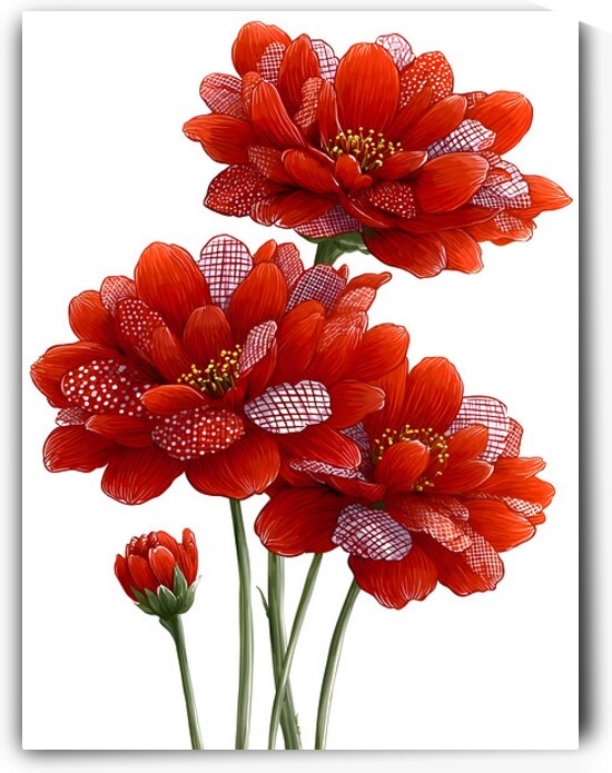 Plaid Botanica 29 - Modern Floral Art Prints by Savage Art Prints