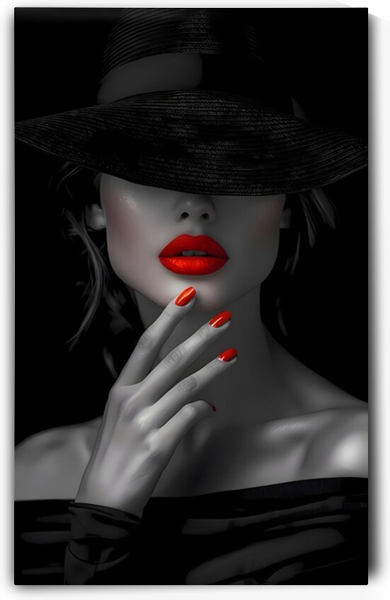 The Red Seduction - Noir Fashion Portrait Art Prints by Savage Art Prints