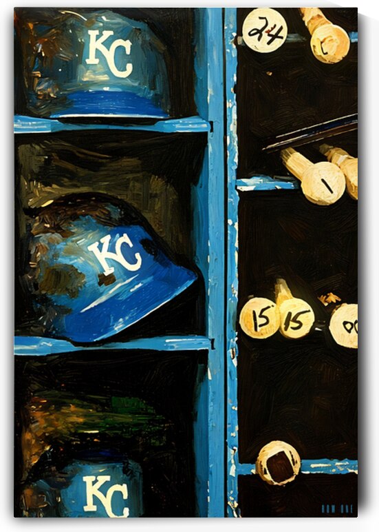 Vintage Kansas City Royals Batting Helmets Art by Row One Brand