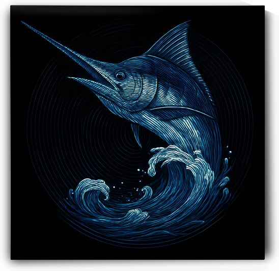 BLUE MARLIN IN MOTION Ref 250701B  by Bruno Chamtyoo  Bruno s Arts Boutique 