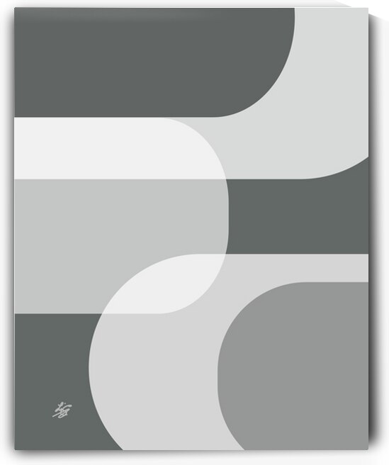 Gray Tone Modern Abstract by Liz Cereby