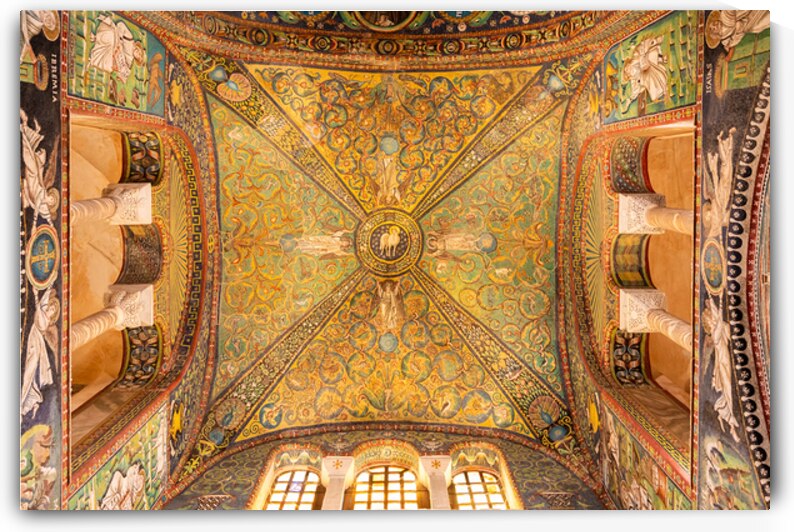 Italy San Vitale Basilica interior decor with mosaic by Paolo Modena