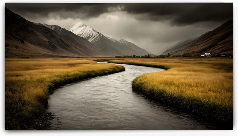 Where the Waters Run - Minimal Landscape Art Prints by Savage Art Prints