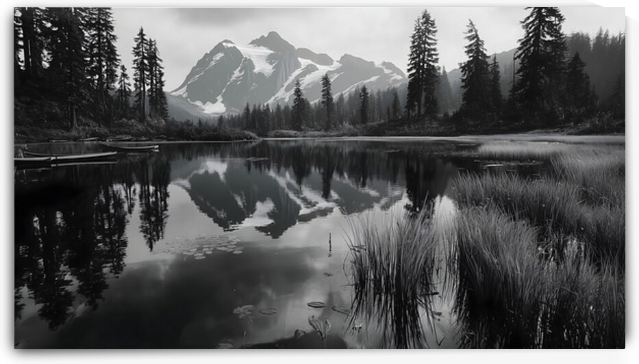 Reflections Of The Wild - Monochrome Landscape Art Prints by Savage Art Prints