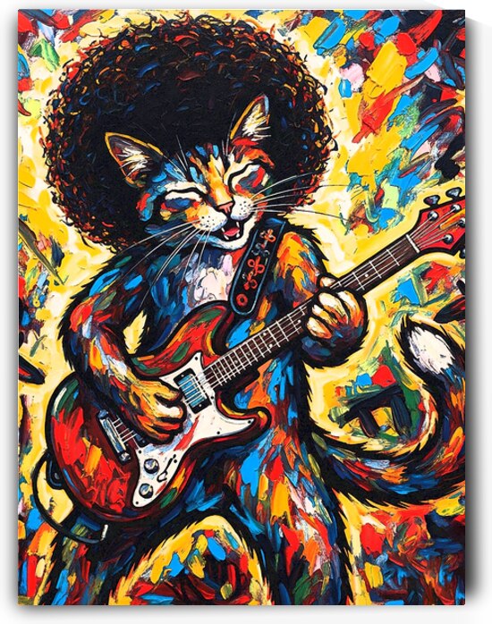 Cat Guitar Music by Vision Art