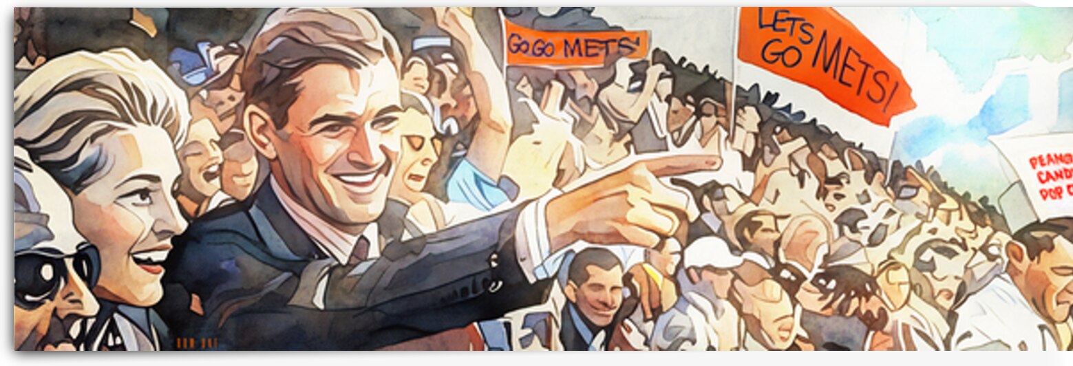 1960s New York Mets Crowd Art Remix by Row One Brand