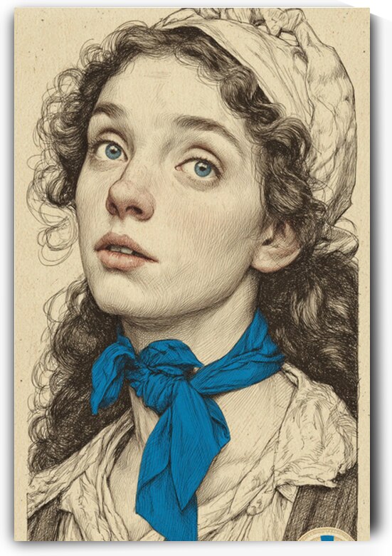 talilot An illustrated vintage style portrait of by Talya Lotan