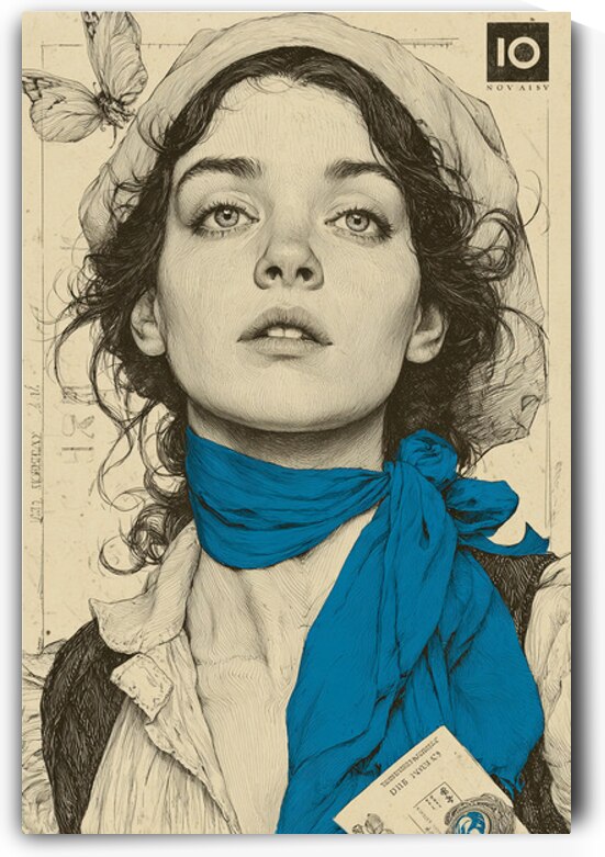 talilot An illustrated vintage style portrait of by Talya Lotan