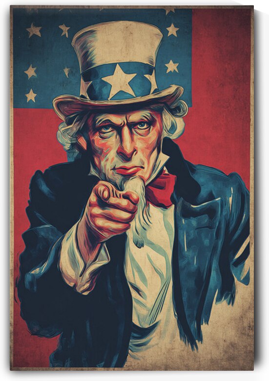 talilot Vintage propaganda poster of Uncle Sam po by Talya Lotan