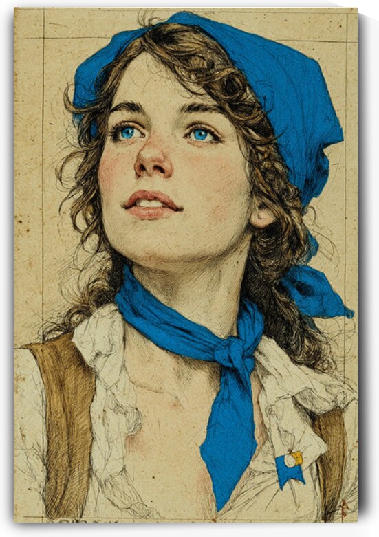 talilot An illustrated vintage style portrait of by Talya Lotan