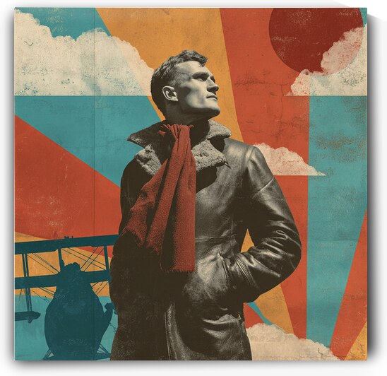 talilot A 1920s aviator in a leather flight jacke by Talya Lotan