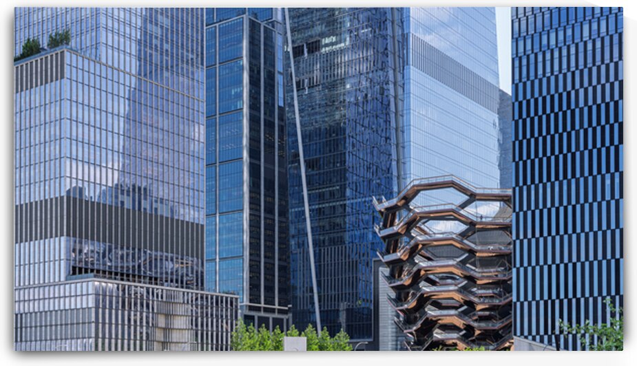 Tall office and apartment buidlings above Hudson Yards in New Yo by Steve Heap