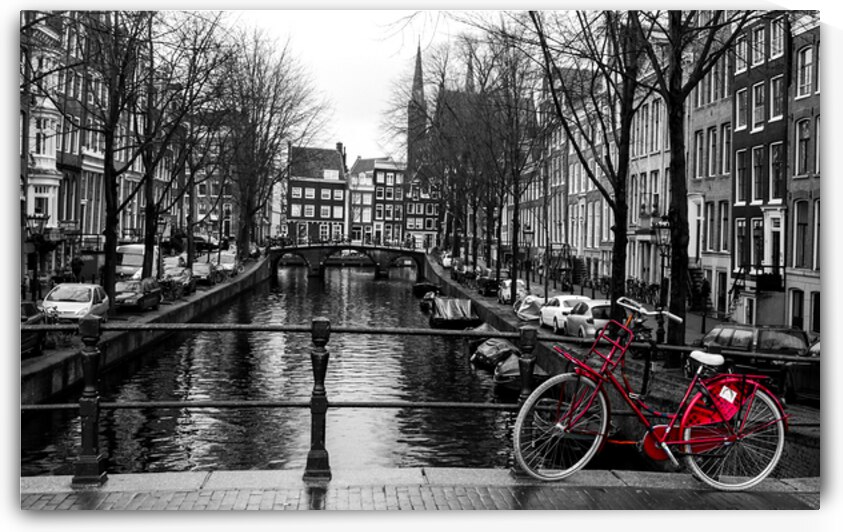 Amsterdam Red Bike Selective Color by Norma Brandsberg Photography