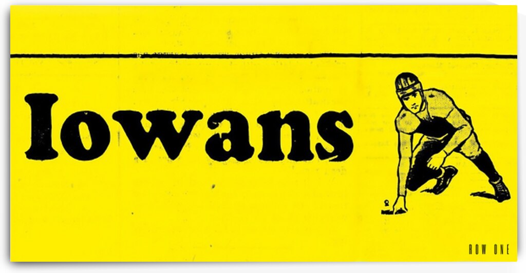 Vintage Iowa Football Player Art by Row One Brand