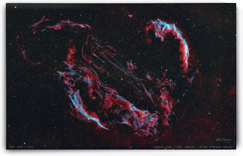 Cygnus Loop Nebula  Estern Veil  Witchs Broom by Oleg Rumiancev