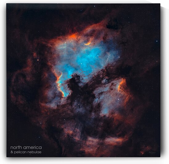 North America and Pelican Nebulae NGC 7000 & IC 5070 by Oleg Rumiancev
