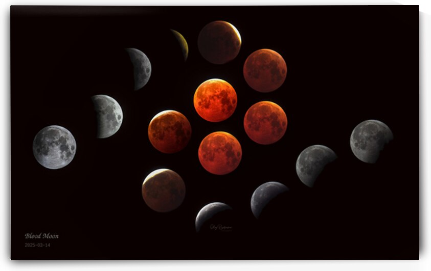 Blood Moon Full Lunar Eclipse - March 14th 2025 by Oleg Rumiancev