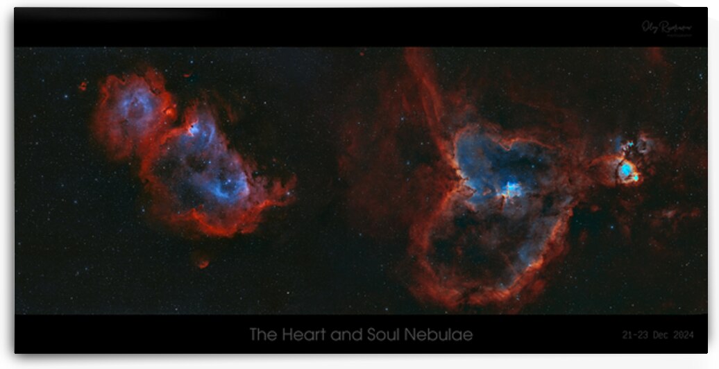Heart & Soul Nebulae IC 1805 & W5IC 1848 by Oleg Rumiancev