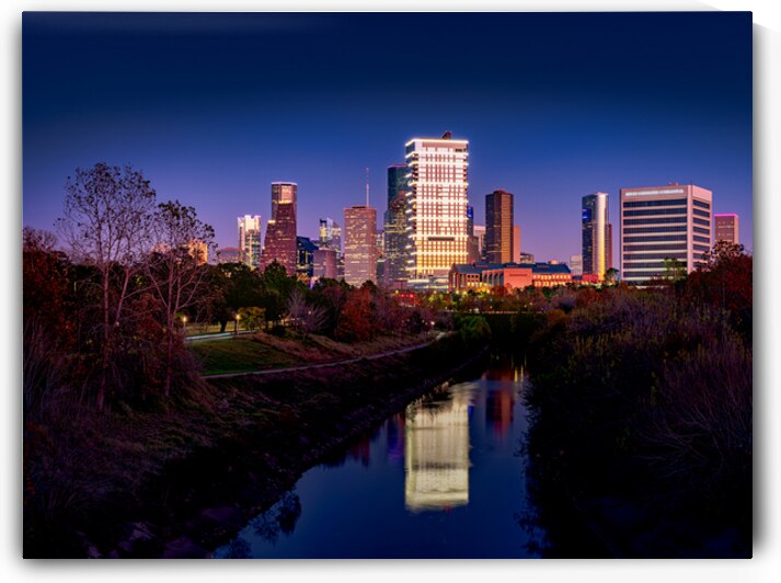 Houston Downtown at Buffalo Bayou 2   Houston Tex by Robbie Green Photography