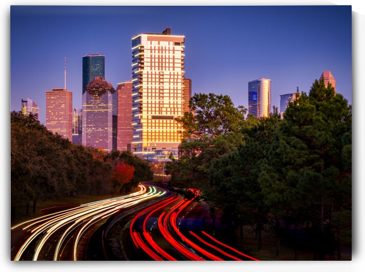 Houston Downtown at Buffalo Bayou over Memorial S by Robbie Green Photography