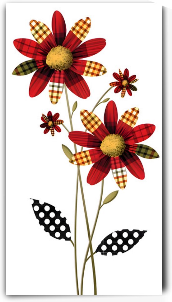 Plaid Botanica 32 - Contemporary Floral Art Prints by Savage Art Prints