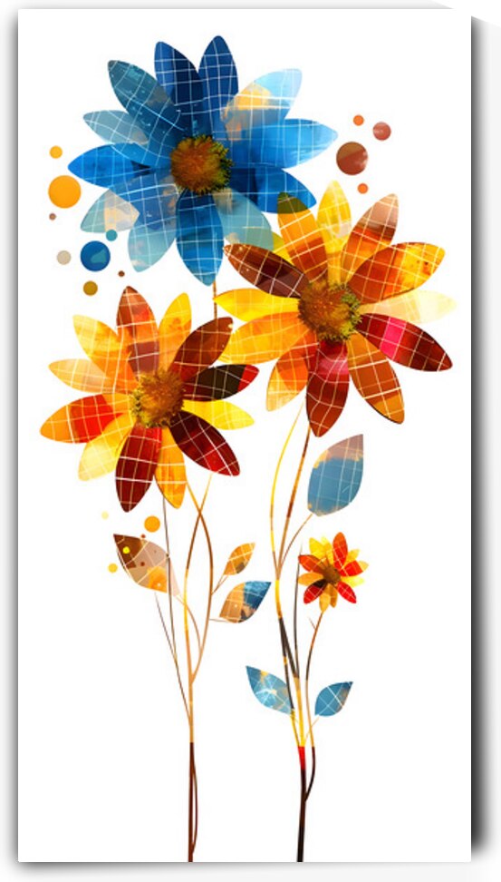 Plaid Botanica 33 - Modern Floral Art Prints by Savage Art Prints