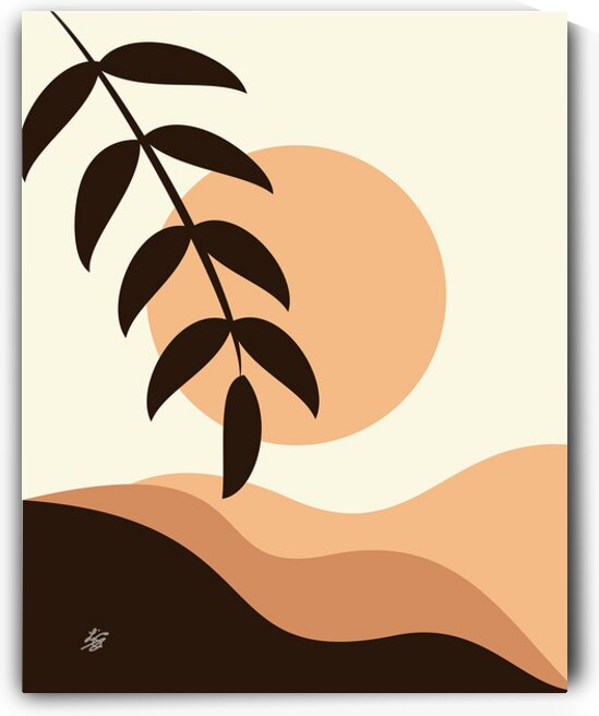 Botanical Leaf Boho Abstract by Liz Cereby