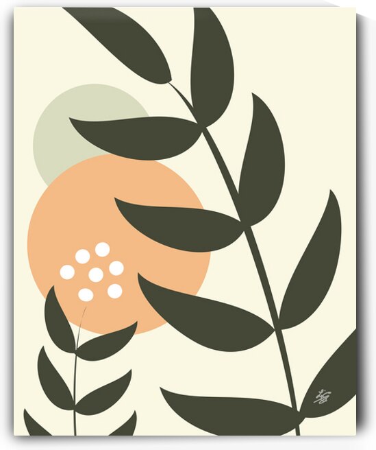Minimalist Boho Flower and Leaf by Liz Cereby